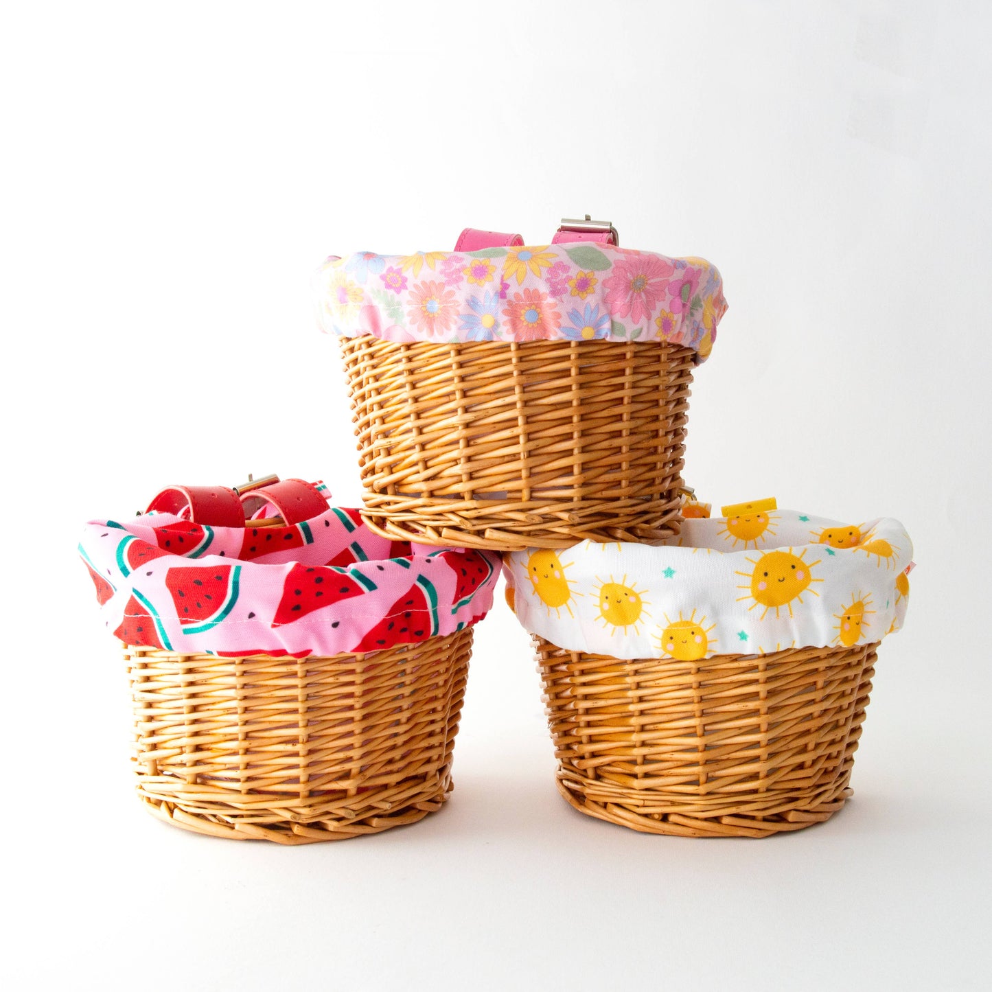 Beep Kids Wicker Basket with Cute Sunshine Liner ☀️