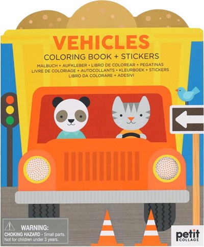 Coloring Book with Stickers Vehicles
