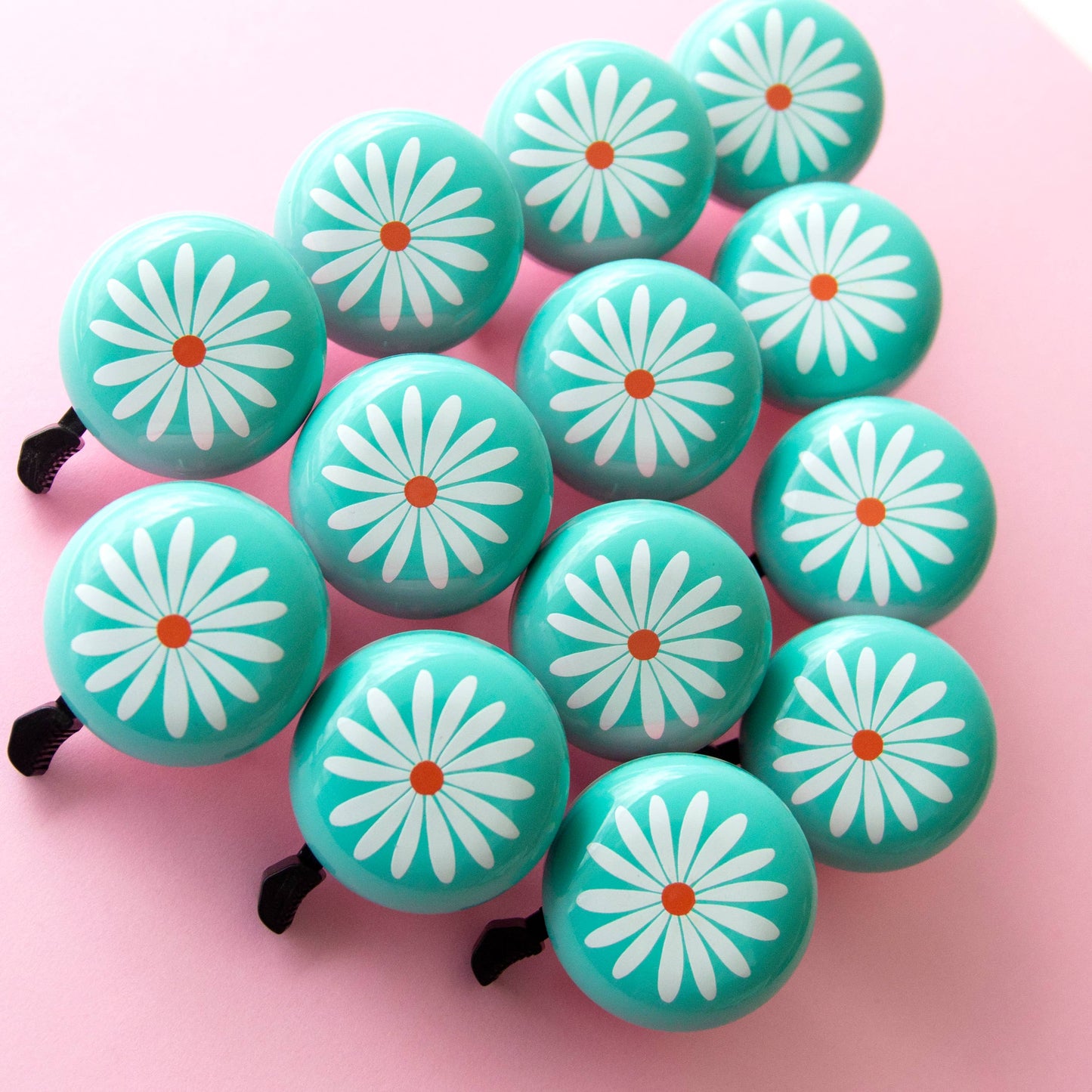 Flannel Flower Bike Bell on Mint Bike Bell