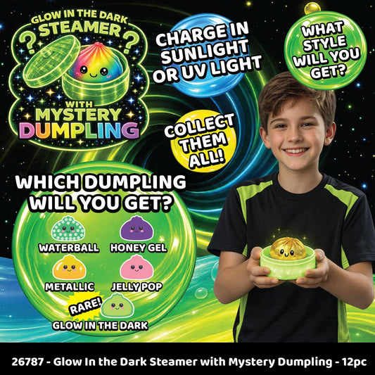 Glow-in-the-Dark Mystery Dumpling Squishy Toy Display