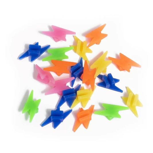 Multi-colored lightning clip bike accessories