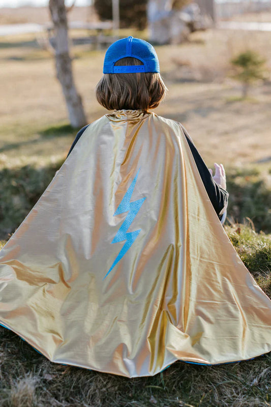 Great Pretenders - Reversible Blue Lightning Holographic Cape