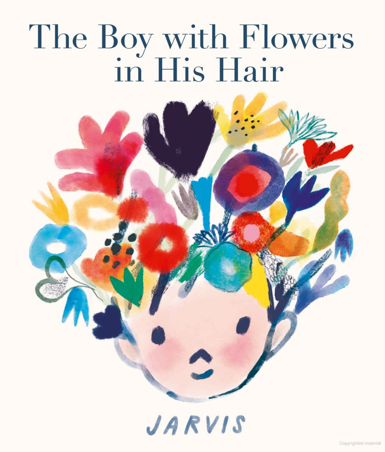 The boy with flowers in his hair