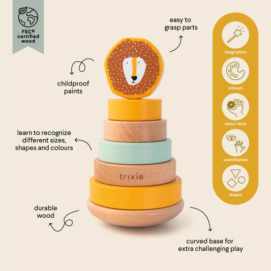 Trixie Wooden stacking toy - Mr. Lion
