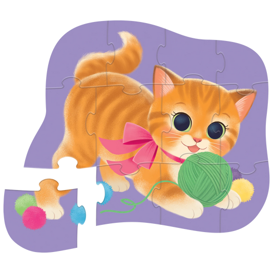 12-Pc Mini Puzzle - Cute Kitten