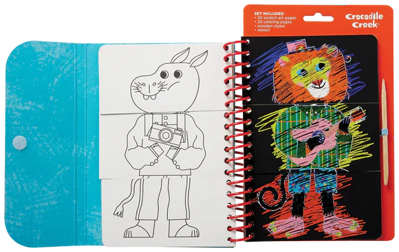 Mix & Match Scratch Art Coloring Flip Book - Animals