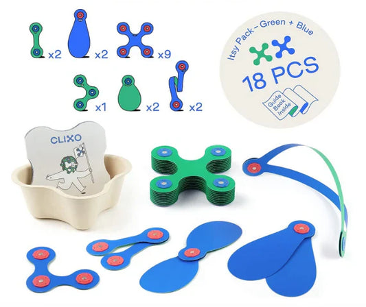 Itsy Green + Blue Pack 18 Pieces
