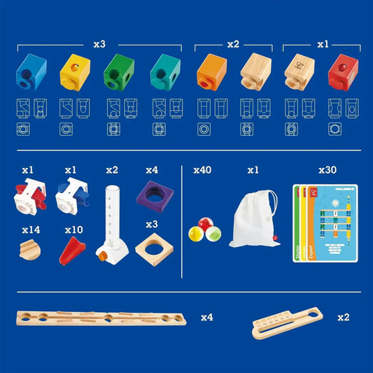 Hape Quadrilla Basic Coding Set | Marble Run STEM and Coding Toy