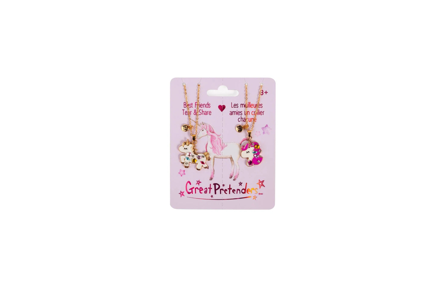 Great Pretenders - Bejewelled Unicorns Tear and Share Necklace