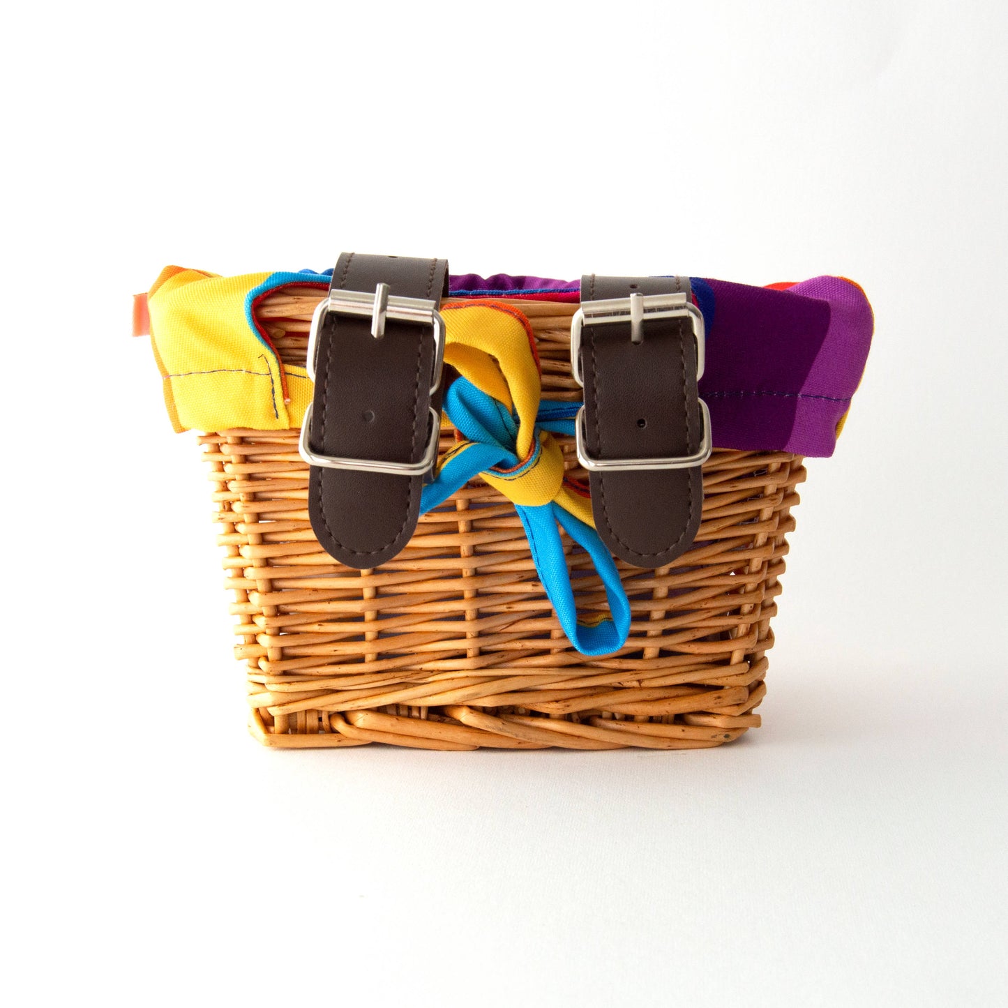 Beep Kids Wicker Basket with Fun Rainbow Liner 🌈