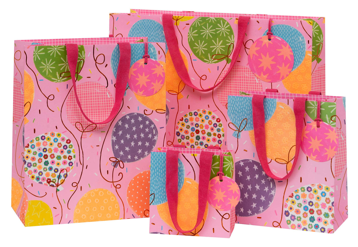 Bag Shopper Landscape Big Balloons Pink