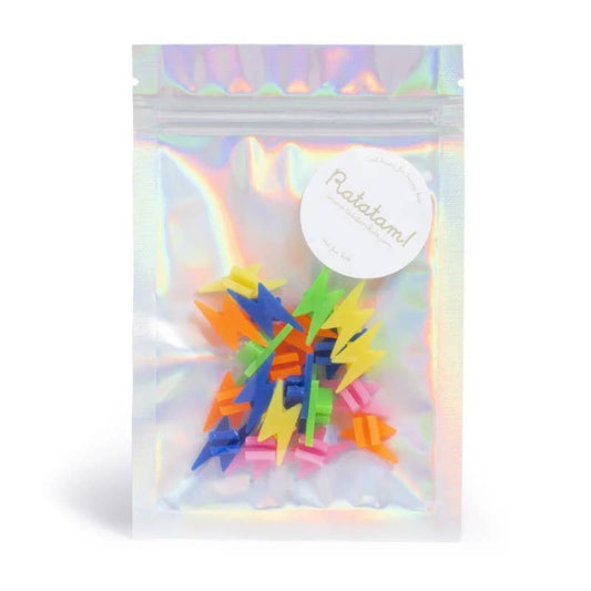 Multi-colored lightning clip bike accessories