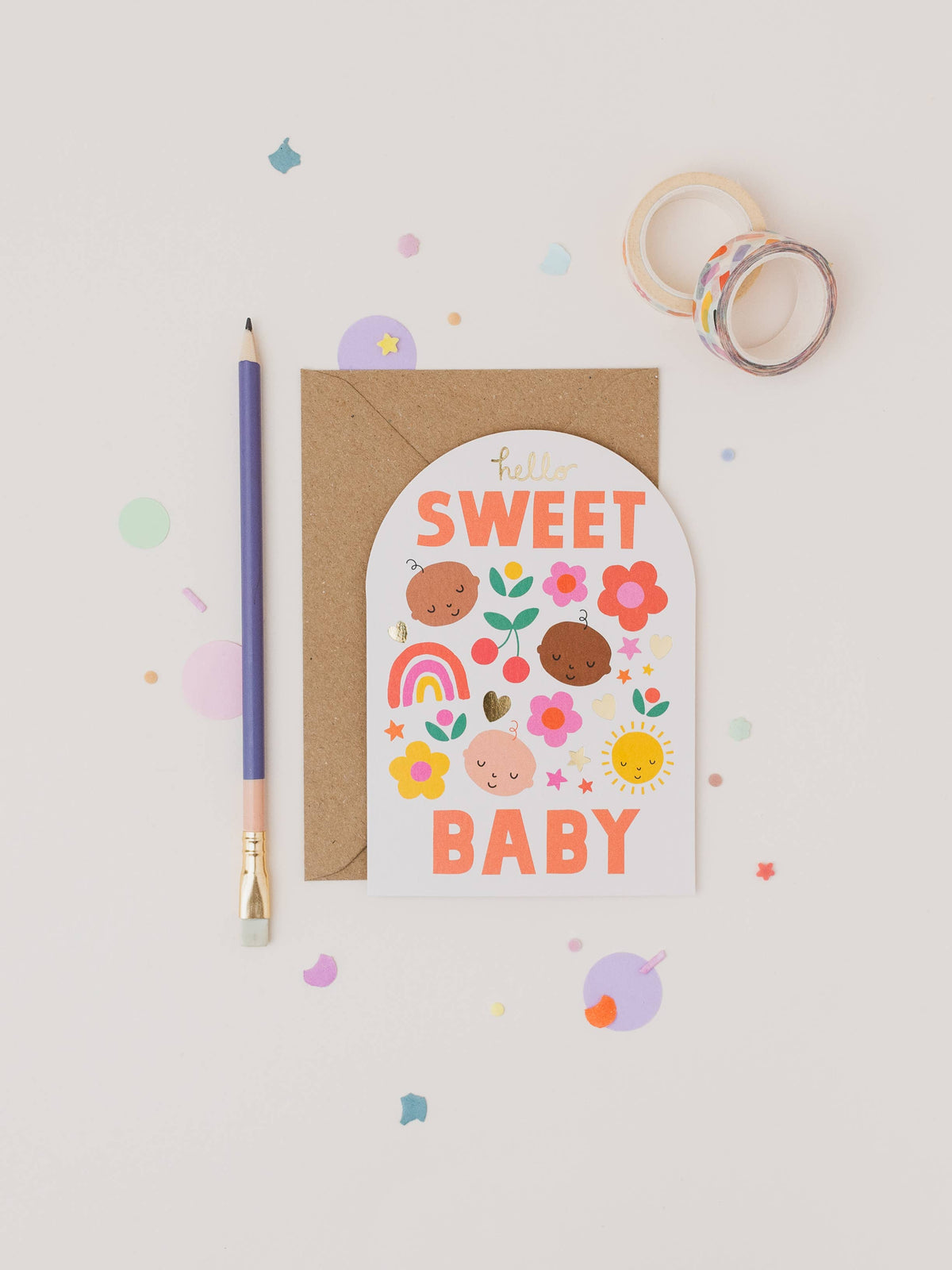 Inclusive New Baby Card | Gender Neutral Modern Baby Card