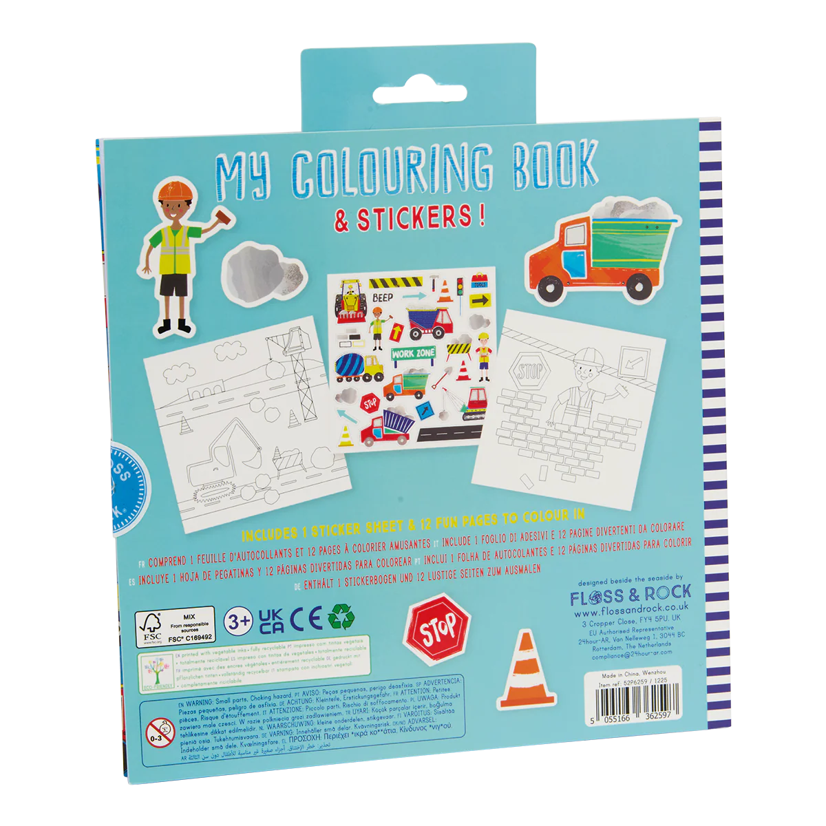 My Colouring Book & Stickers Construction