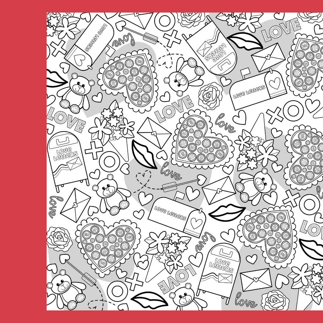 Valentine's Day Mini Colouring Poster