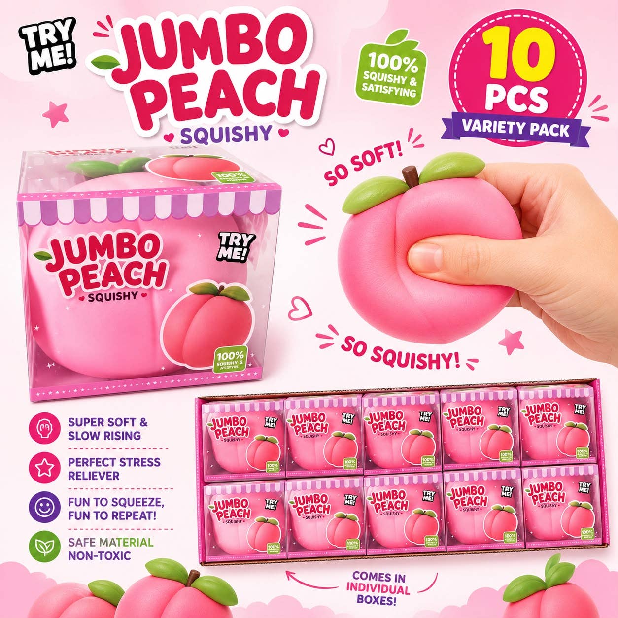 Jumbo Peach Squishy