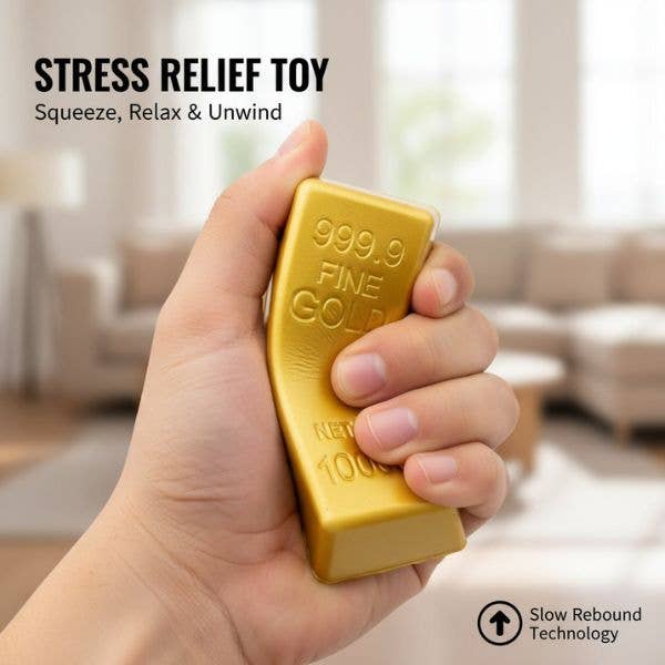 Gold Squishy – Realistic Gold Bar Slow-Rise Stress Toy