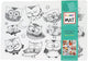 Table top coloring mat, owls