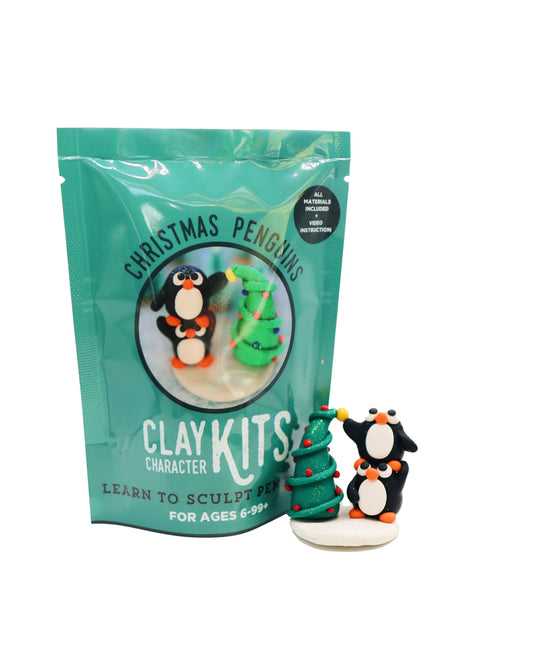 Stacked Penguins DIY Polymer Clay Kit | Christmas Craft Kit