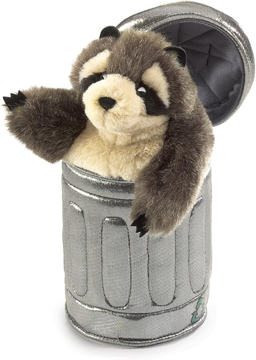 Folkmanis Puppets Raccoon in A Garbage Can