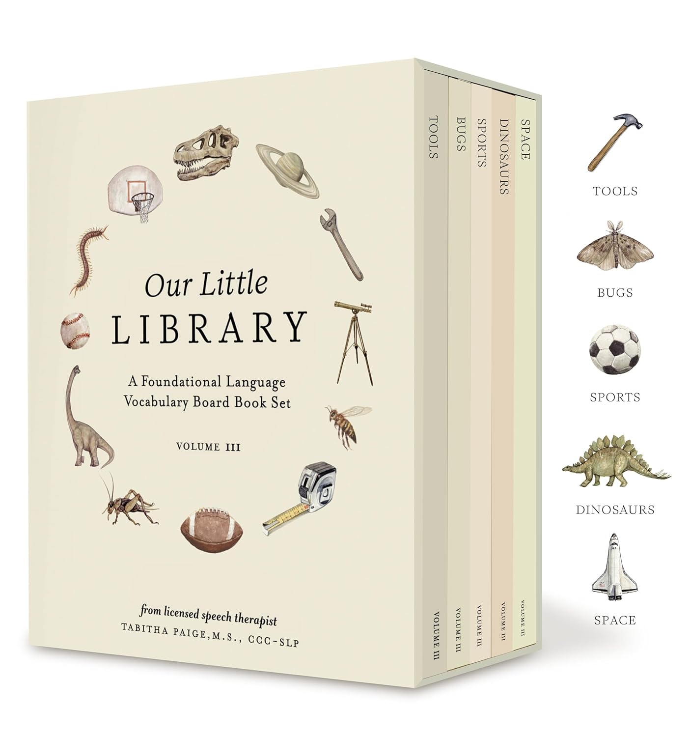 Our Little Library Vol. 3: Dinosaurs, Space, Tools, Bugs, and Sports Board Book