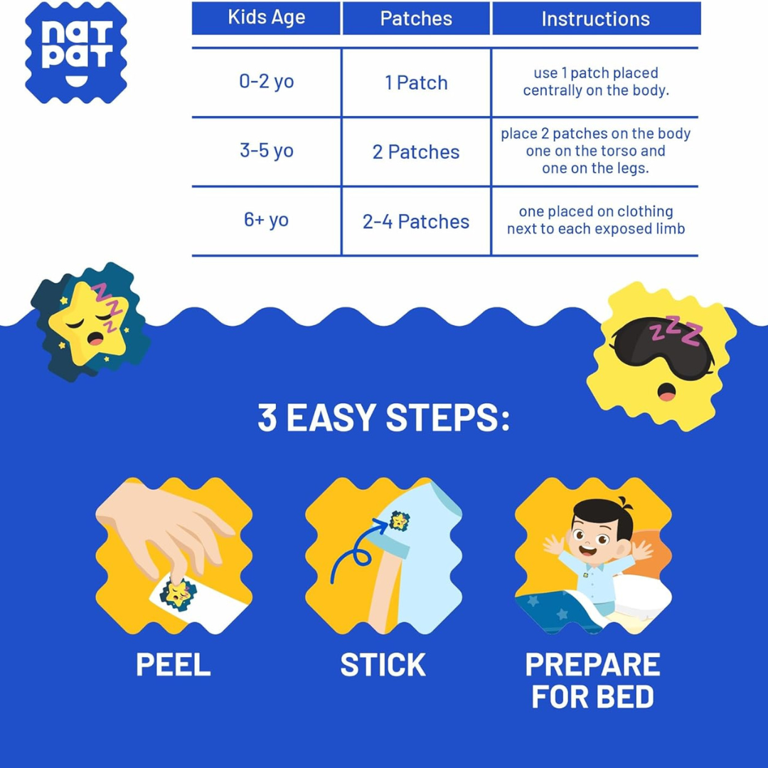 NATPAT Bedtime Stickers: Natural Sleep Aid, Wellness Patches