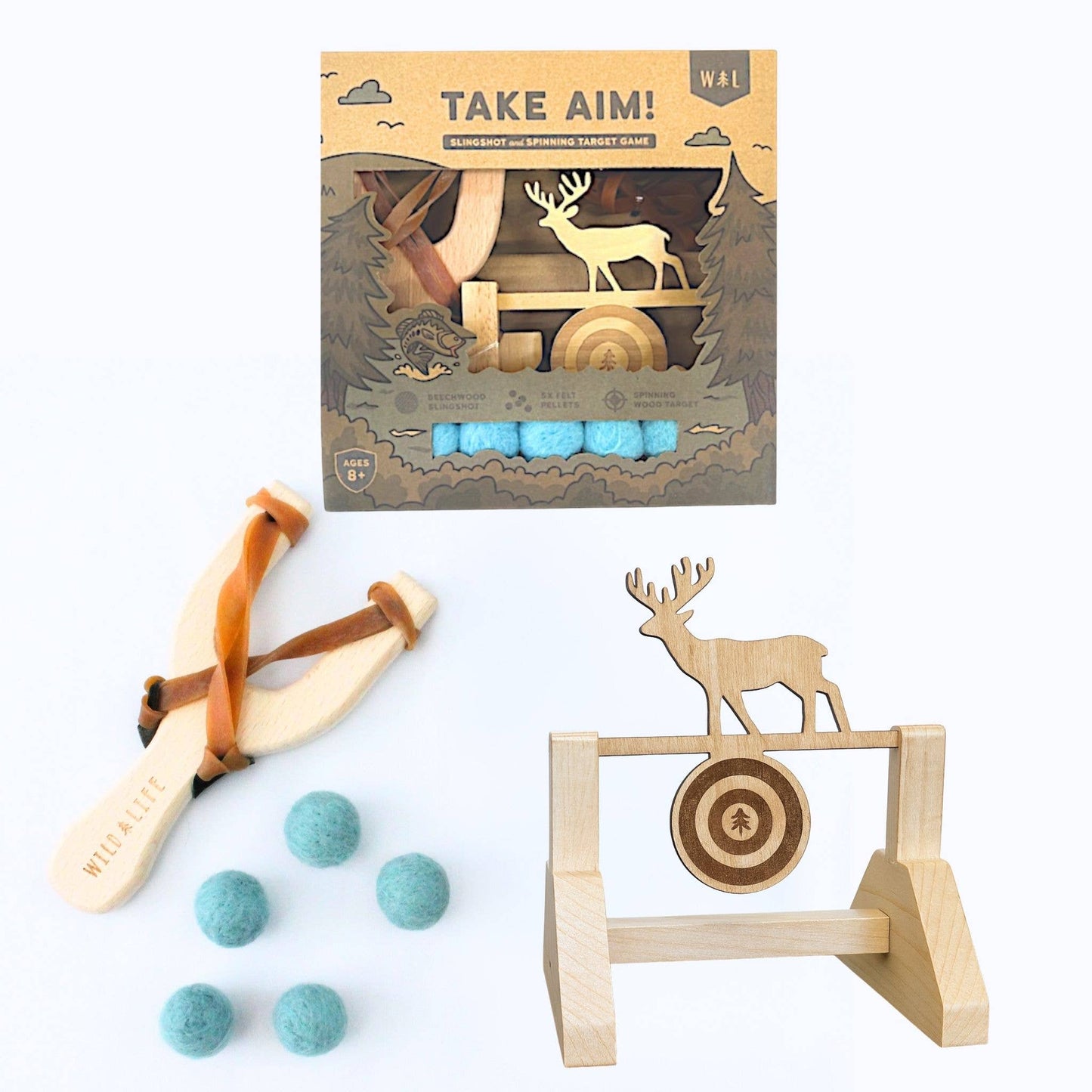 Kids Slingshot & Target Set Outdoor Backyard Toy