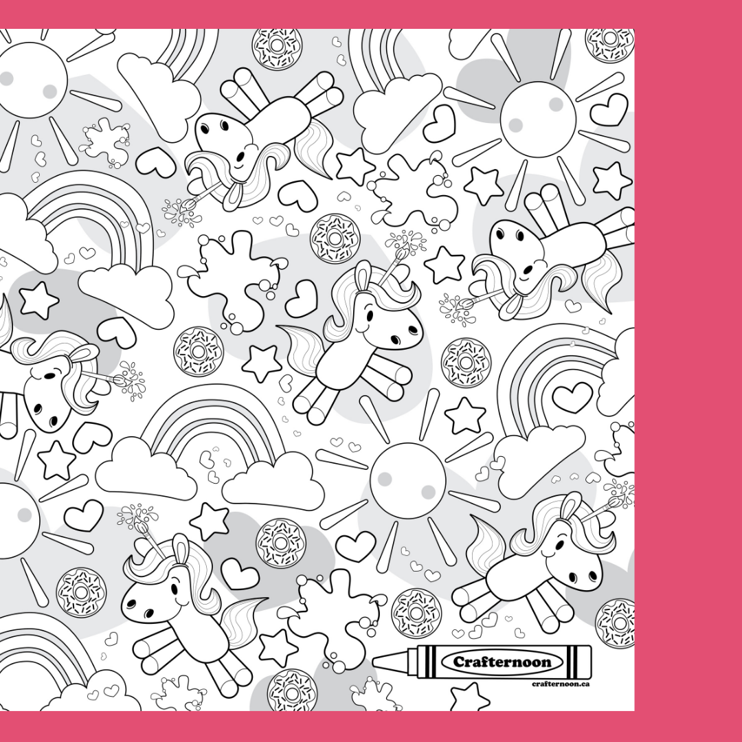 Unicorns Mini Colouring Poster