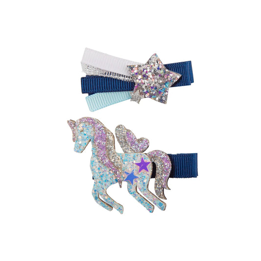 Great Pretenders - Boutique Navy Unicorn or Star Hairclip