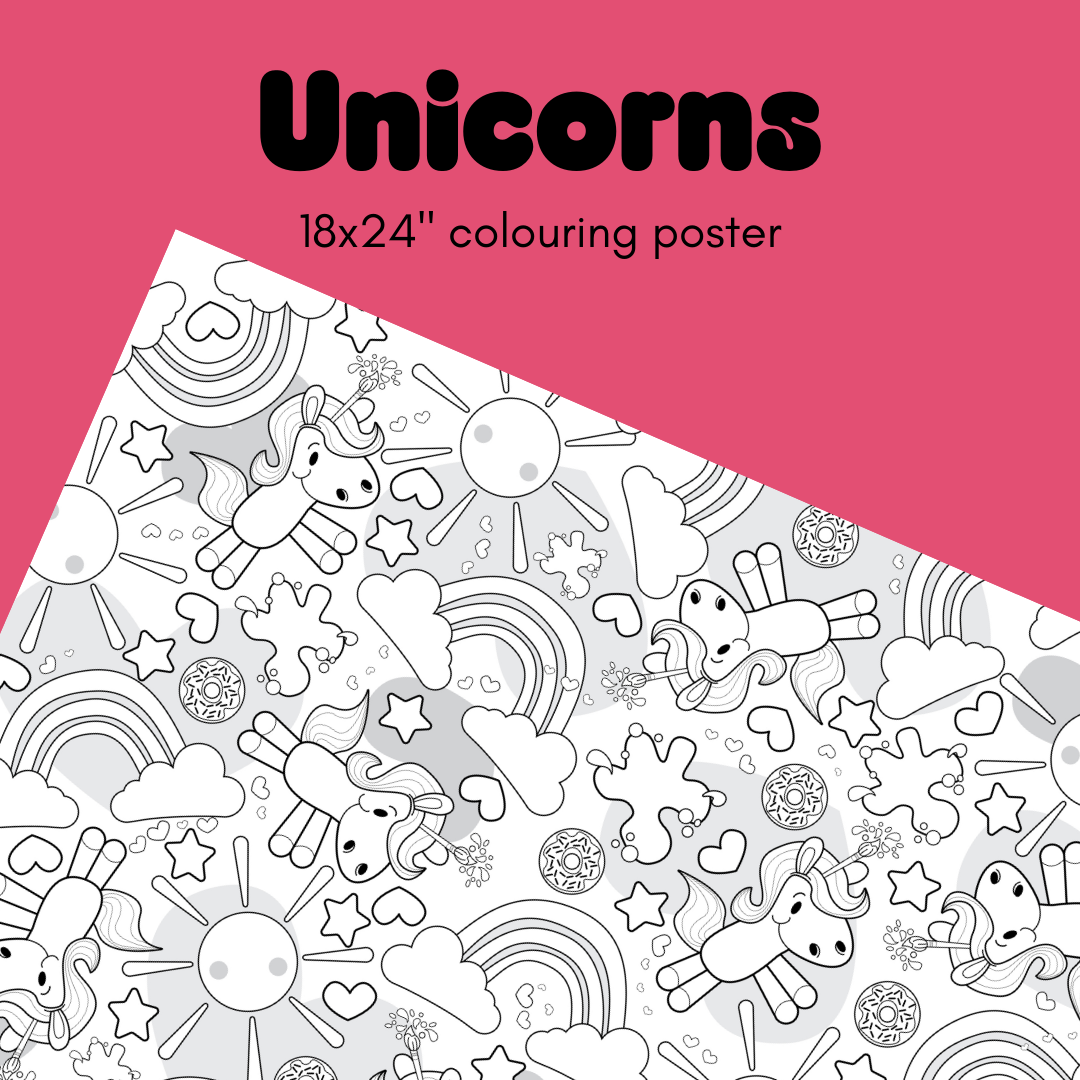 Unicorns Mini Colouring Poster