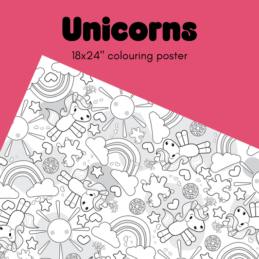 Unicorns Mini Colouring Poster