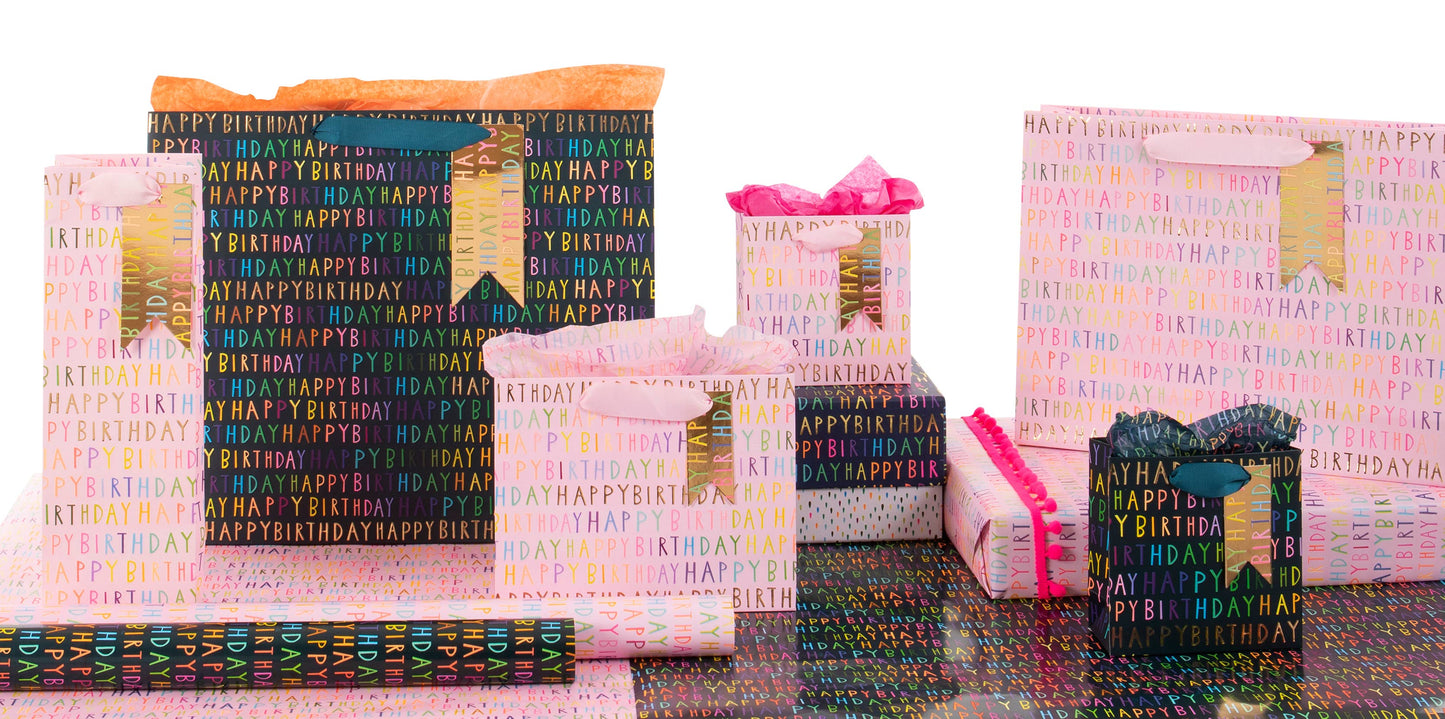 BAG LANDSCAPE LARGE HAPPY BIRTHDAY PINK