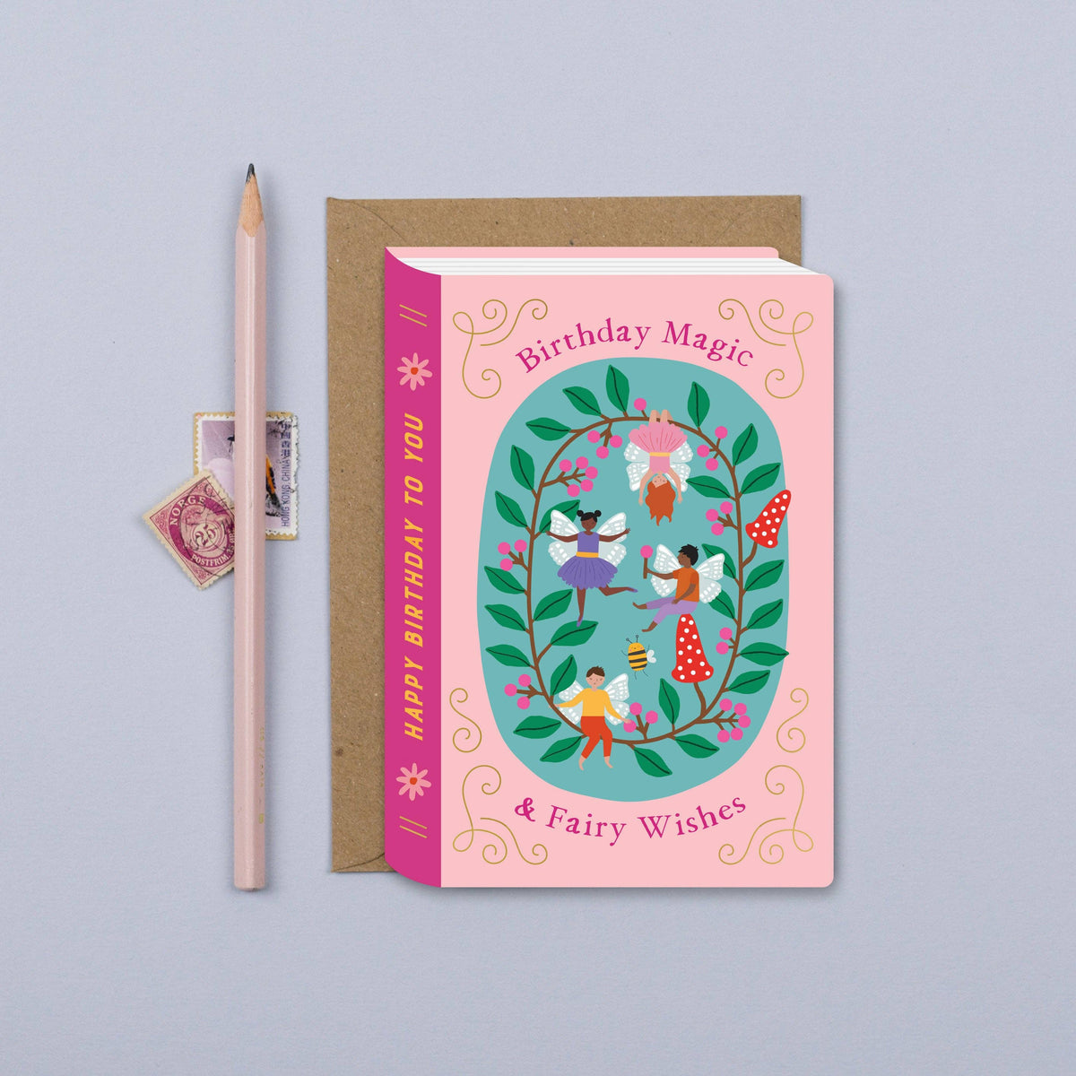 Fairy Wishes Book Birthday Card