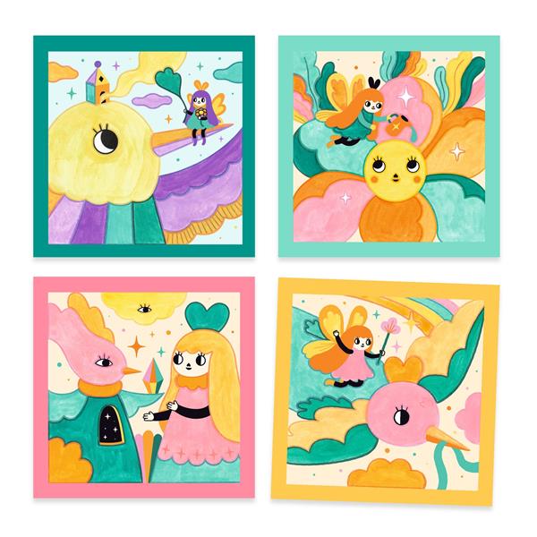 Cards to paint / Magical garden