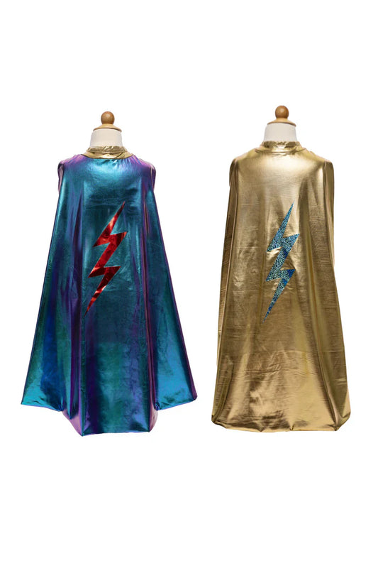 Great Pretenders - Reversible Blue Lightning Holographic Cape