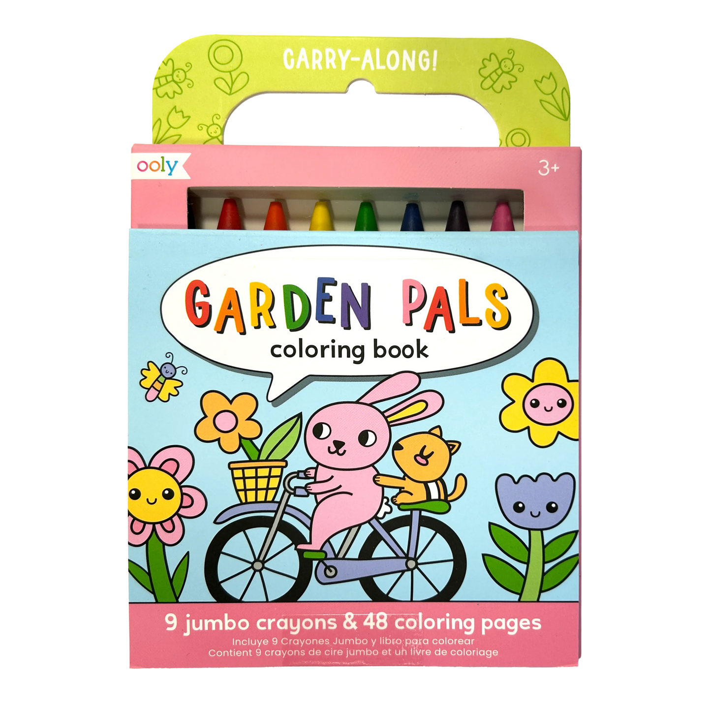 Carry Along! Coloring Book and Crayon Set - Garden Pals - Set of 9 Crayons