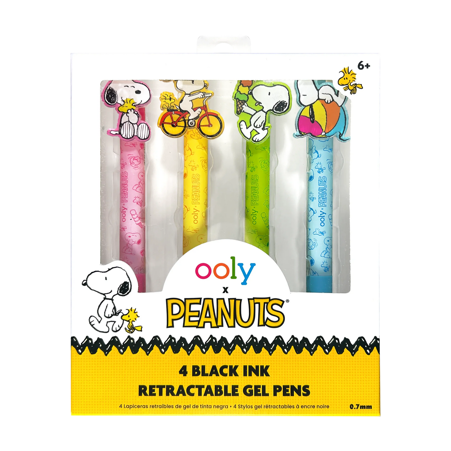 OOLY x Peanuts Black Ink Retractable Gel Pens - Set of 4