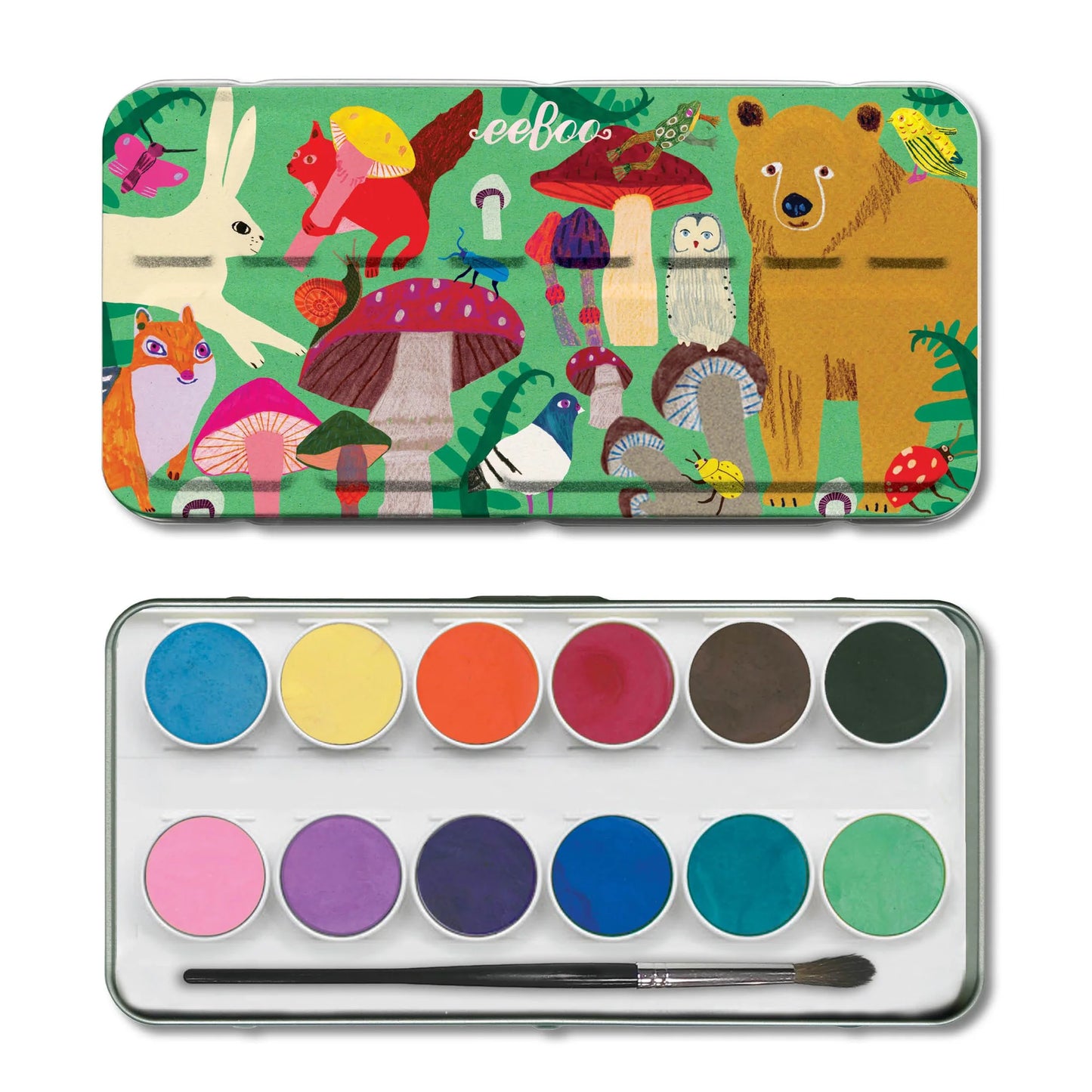 Mushrooms 12 Watercolors Tin