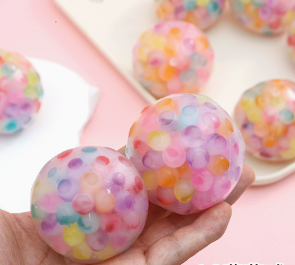 Colorful Beaded Grape Squeeze Ball