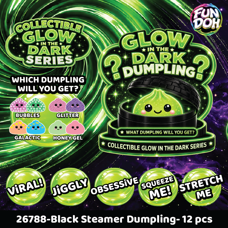 Fun Doh Squishy Glow in Dark Mystery Dumpling - 12/Display