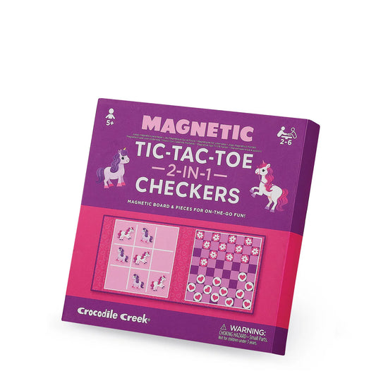 Magnetic Games/Tic Tac Toe & Checkers - Unicorn