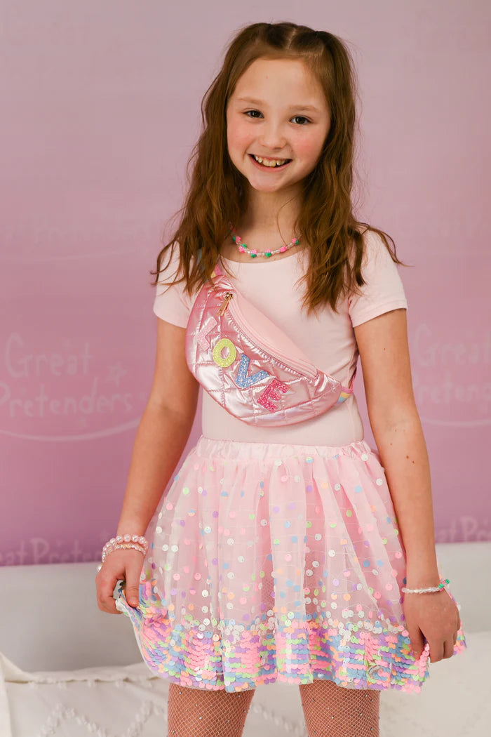 Great Pretenders - Neon Pink Party Fun Sequins Skirt