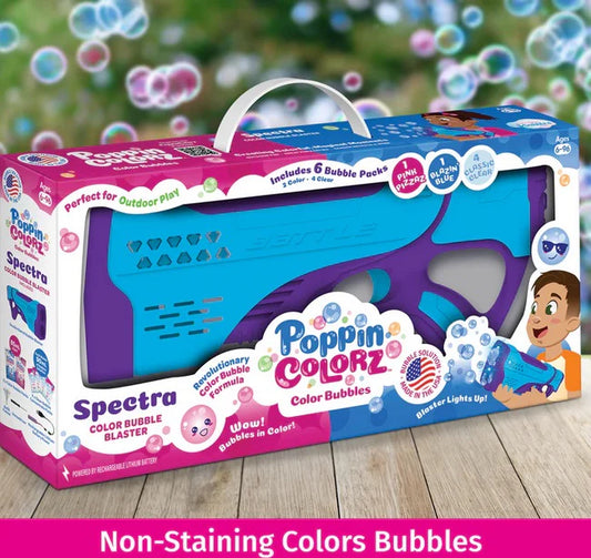 PoppinColorz Spectra: Rechargeable Color Bubble Blaster