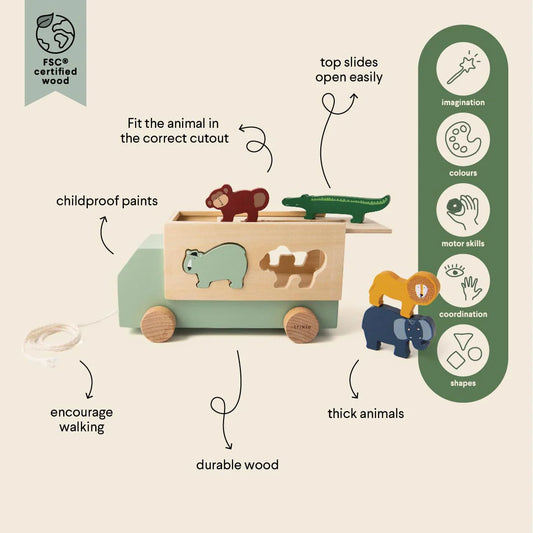 Trixie Wooden animal truck