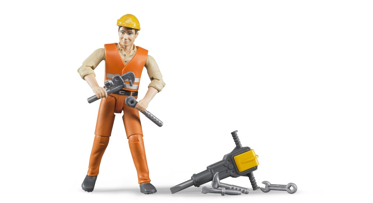 Bruder - Construction worker with accessories