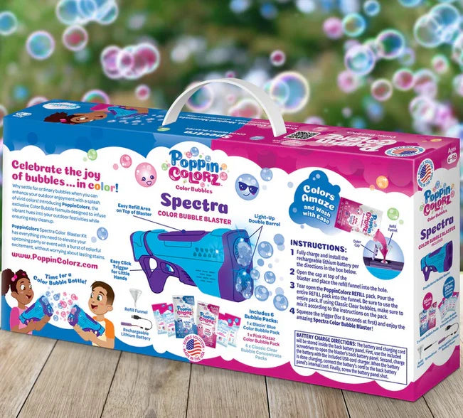 PoppinColorz Spectra: Rechargeable Color Bubble Blaster