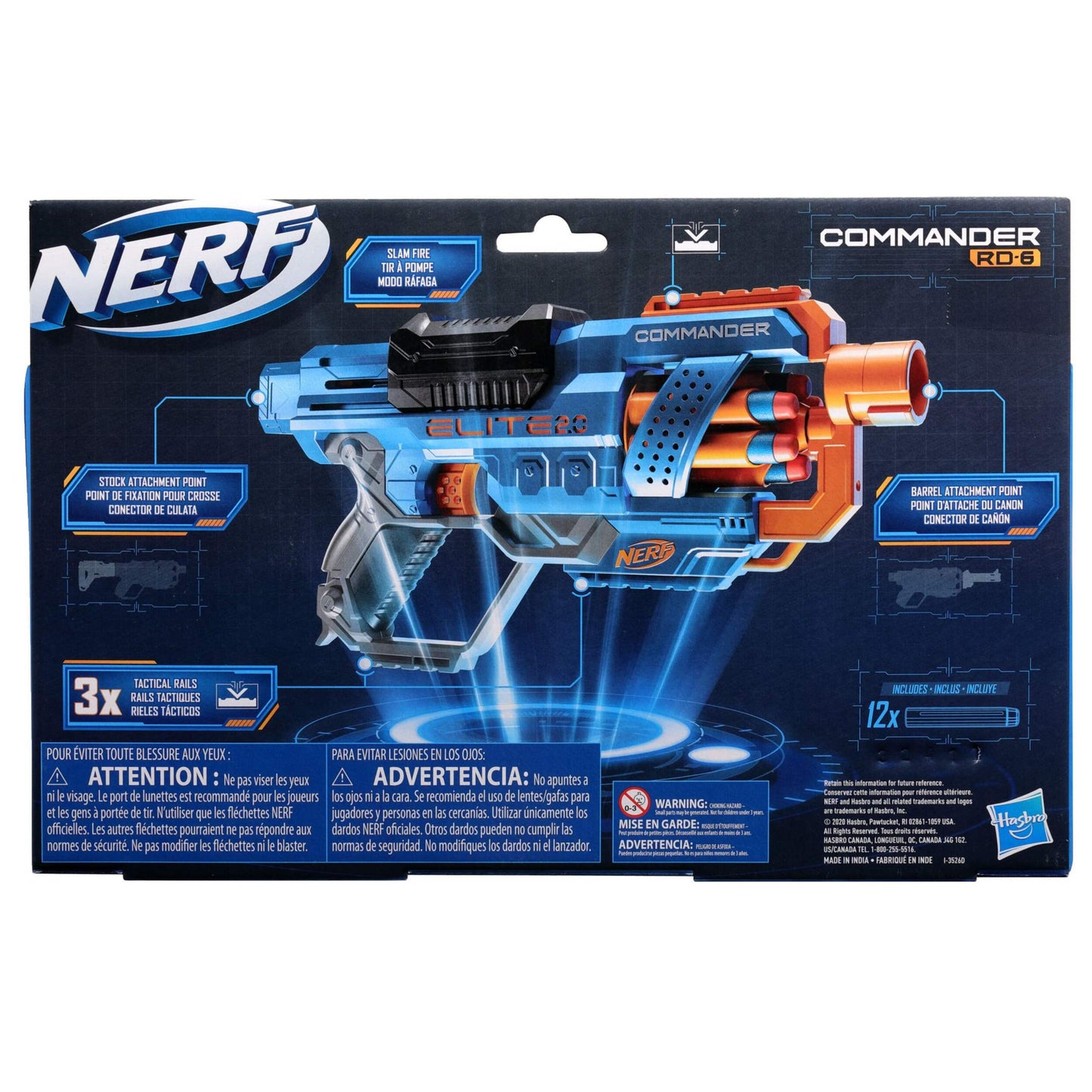 NERF Elite 2.0 Commander RD-6 Blaster With 12 NERF Darts and 6-Dart Rotating