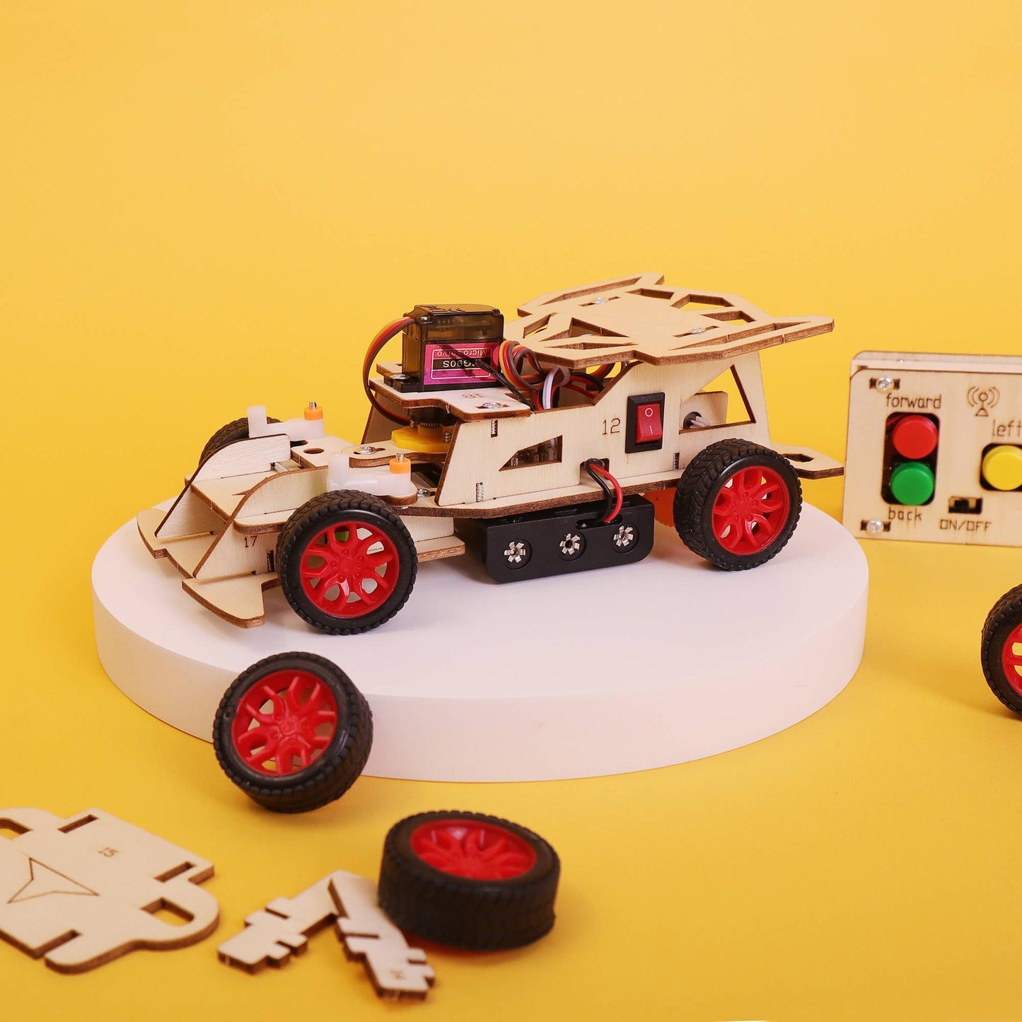 Steering Remote Controlled Car DIY Kit, Educational STEM Toy