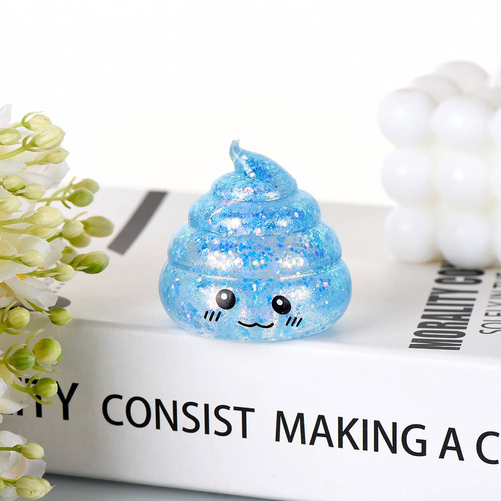 Maltose Glitter smiley Poop Squeeze Toy squishy fidget toy