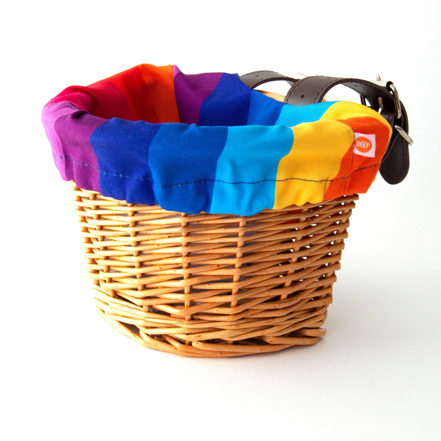 Beep Kids Wicker Basket with Fun Rainbow Liner 🌈